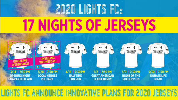 Lights FC unveil home jerseys for United Soccer League season, Lights FC/Soccer